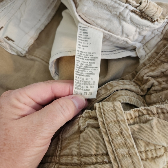 Hollister Vintage Y2k Shorts Khaki Cargo Surf Skate, Sz 32 - Picture 6 of 7